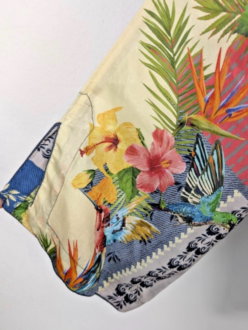 Johnny Was Deidre Silk Lagenlook Hummingbird Multicolor Floral Tunic-Dress - Picture 12 of 12